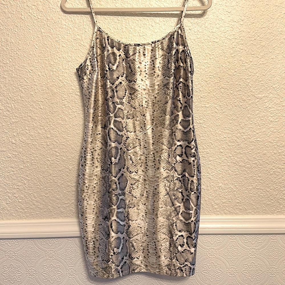 Leopard print satin dress